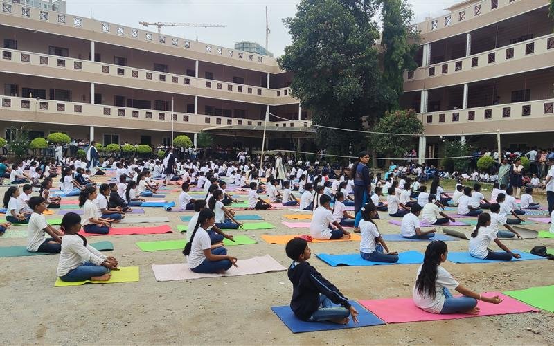 Mass Yoga Session on Campus — Lady Vailankanni Bangalore