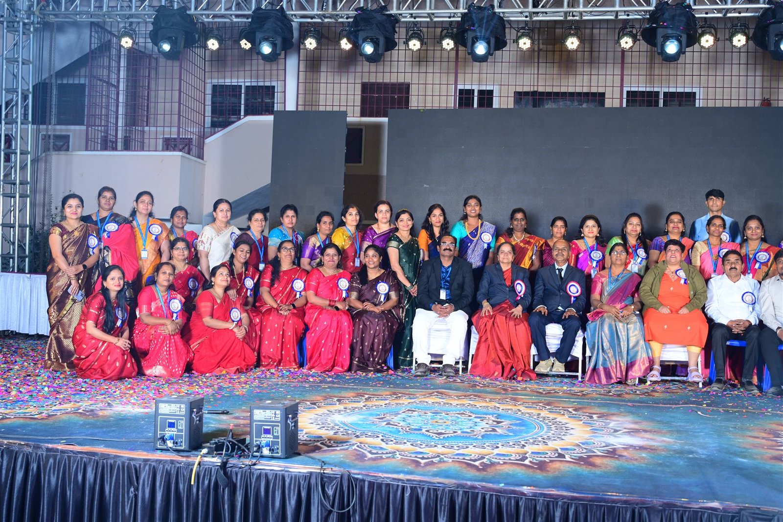 Lady Vailankanni faculty and staff at a campus celebration