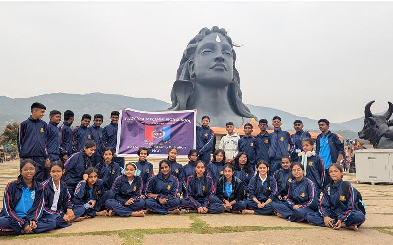 NCC cadets of Lady Vailankanni High School on an educational trip